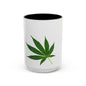 Marijuana Leaf Accent Coffee Mug | Cannabis Lover's Gift, Unique Coffee Cup, Pothead Mug, Stoner Gift Idea, Greenery Decor