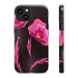 Floral iPhone Case | Tough Cases with Pink Poppy Design, Elegant Flower Phone Cover, Gift for Her, Spring Accessories, Chic Tech