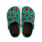 Strawberry Print Kid's EVA Foam Clogs, Fun Summer Footwear, Playful Garden Clogs, Kids Summer Shoes, Cute Outdoor Sandals