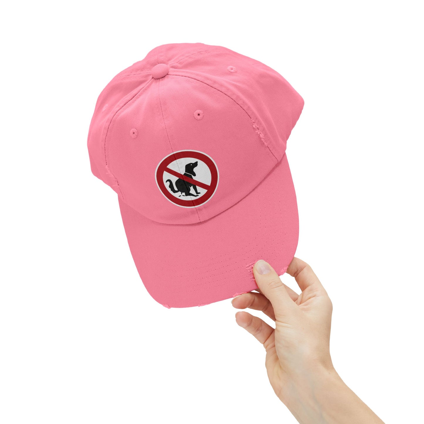 Unisex Distressed Cap with No Dogs Allowed Design | Casual Wear, Dog Owners Gift, Trendy Cap for Pet Lovers, Outdoor Style