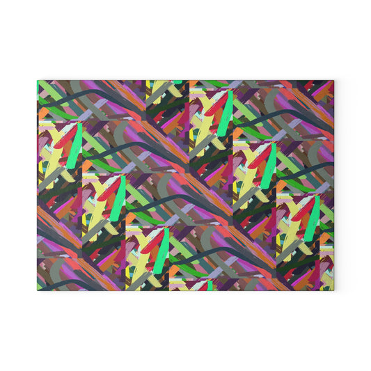 Vibrant Abstract Glass Cutting Board - Colorful Kitchen Decor, Wedding Gift, Unique Home Decor, Cooking Accessories, Modern Kitchen