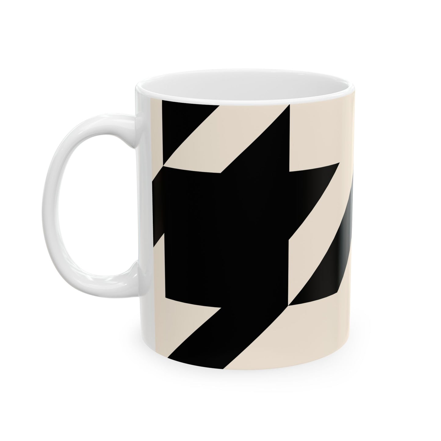 Modern Geometric Ceramic Mug, Stylish Coffee Cup, Gift for Her, Office Decor, Unique Kitchenware, Contemporary Design