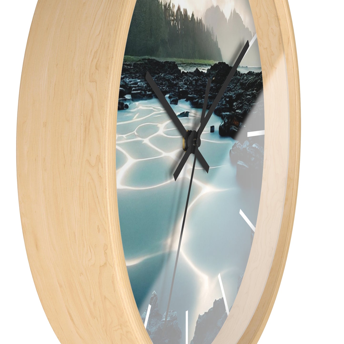 Serene Nature Wall Clock - Tranquil Home Decor for Nature Lovers, Modern Timepiece for Gifts, Office, Living Room, Quartz Clock