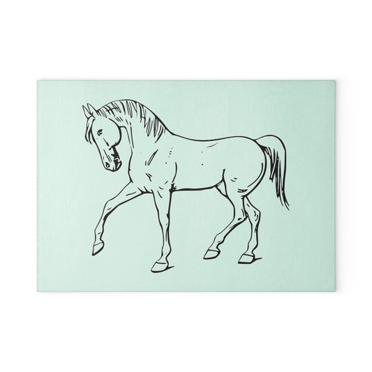 Elegant Horse Glass Cutting Board, Equine Decor, Unique Kitchen Gift, Farmhouse Kitchen, Wedding Gift, Gift for Horse Lovers