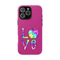 Colorful Love Phone Case, Tough Cases for iPhone, Cute Phone Accessory, Gift for Her, Summer Vibe Phone Cover