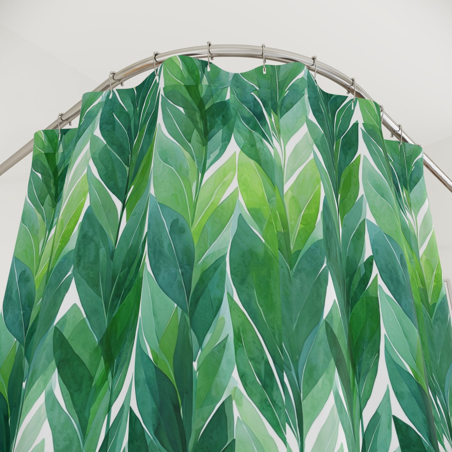 Lush Green Leaf Shower Curtain - Botanical Home Decor, Bathroom Accessory, Nature-Inspired Gift, Eco-Friendly Design