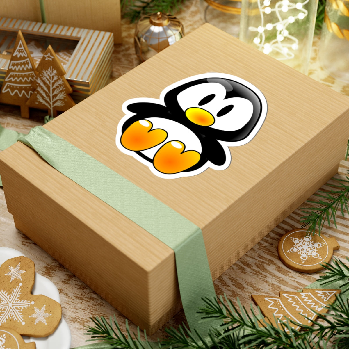 Cute Penguin Kiss-Cut Sticker — Adorable Laptop & Water Bottle Decal