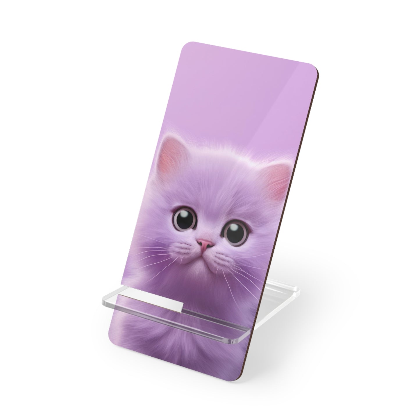 Cute Purple Kitten Phone Stand — Foldable Mobile Display Stand for Smartphones