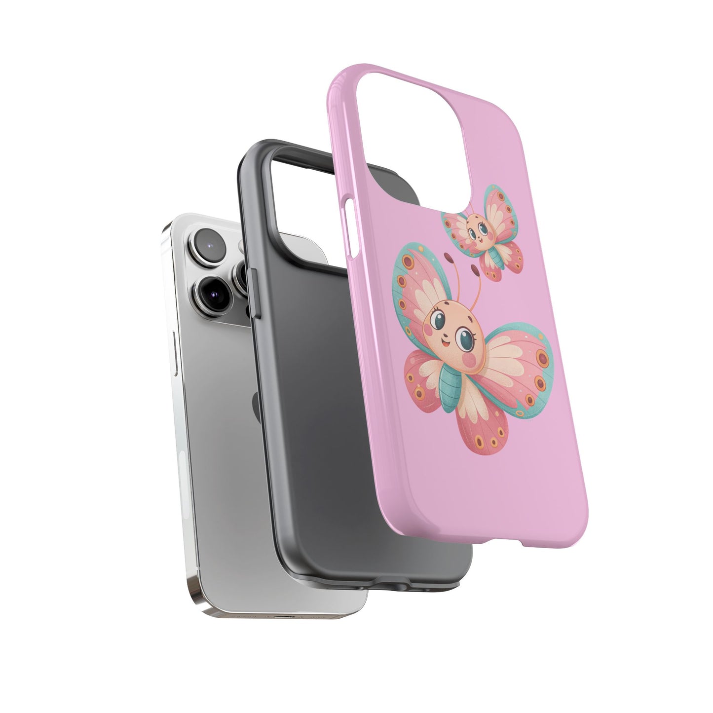 Cute Butterfly Phone Case, Tough Phone Cover, Girly Phone Accessory, Unique Gift for Her, Kids Phone Case, Floral Design Case