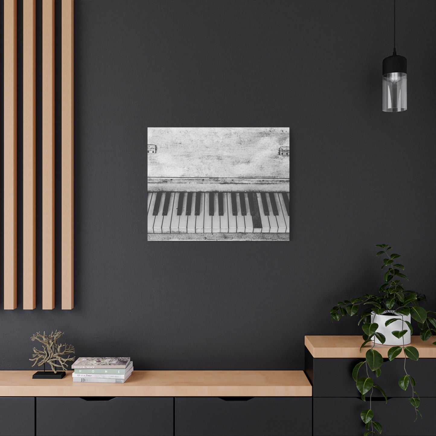Vintage Piano Keys Matte Canvas Print