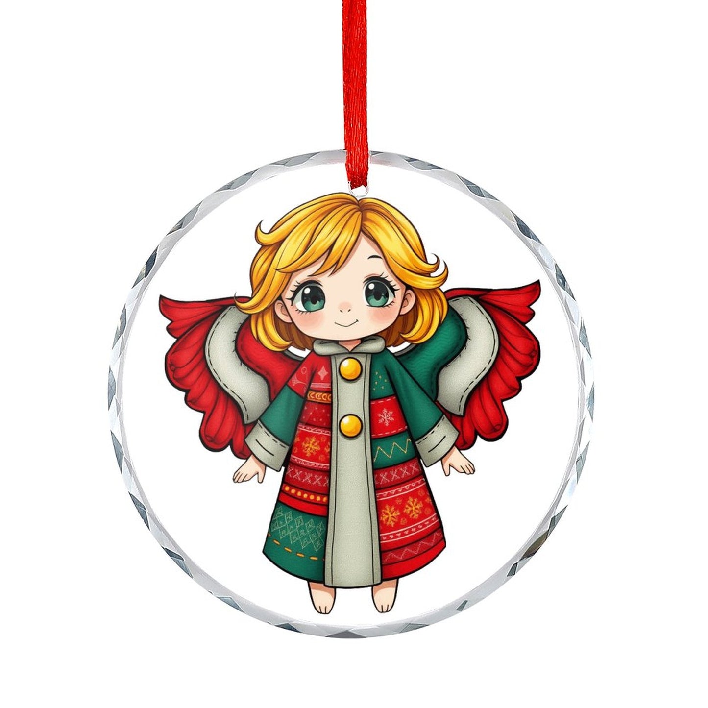 Glass Circular Ornament Pendant