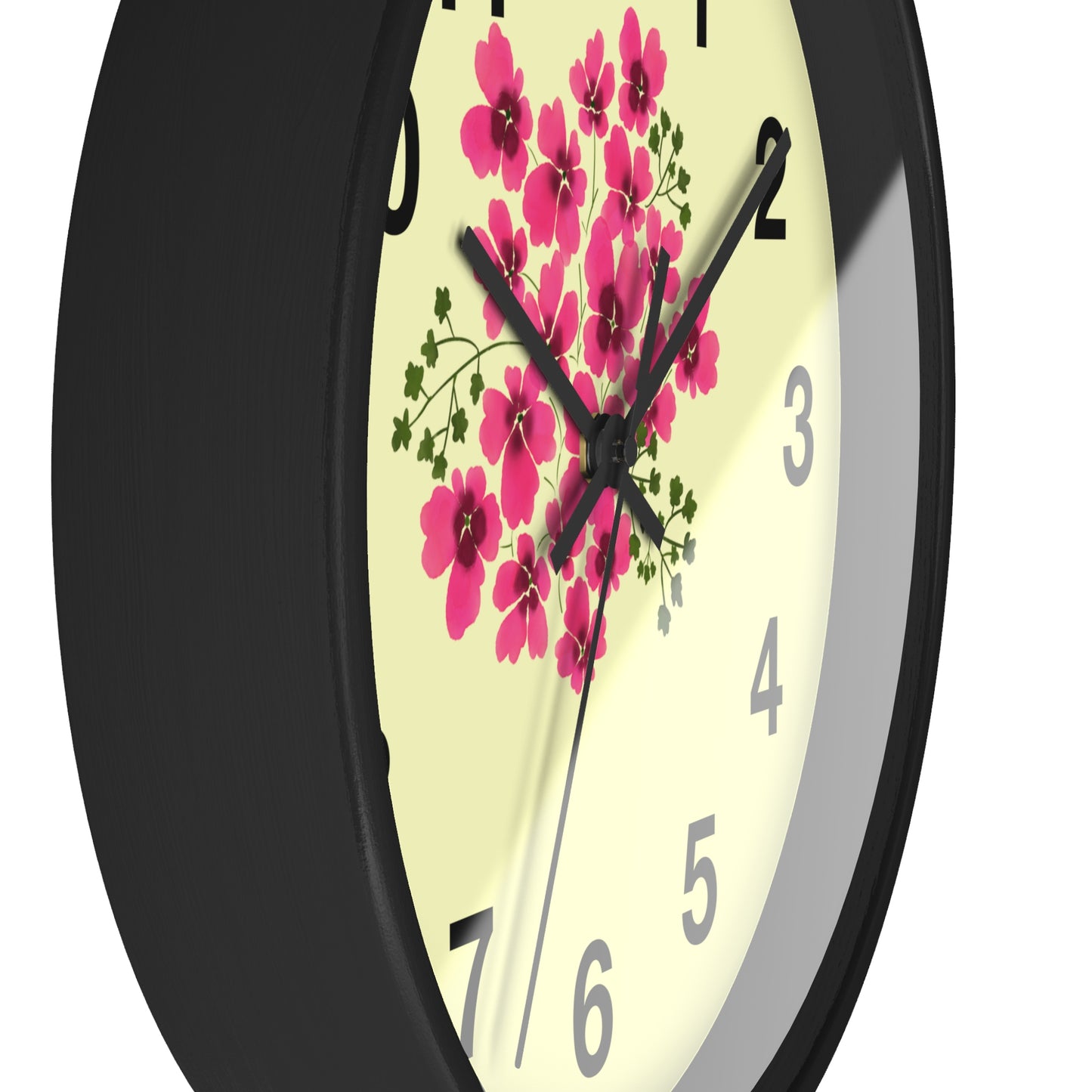 Floral Wall Clock with Pink Flowers, Home Decor, Gift for Gardening Enthusiasts, Mother's Day Present, Living Room Accent, Spring Vibes