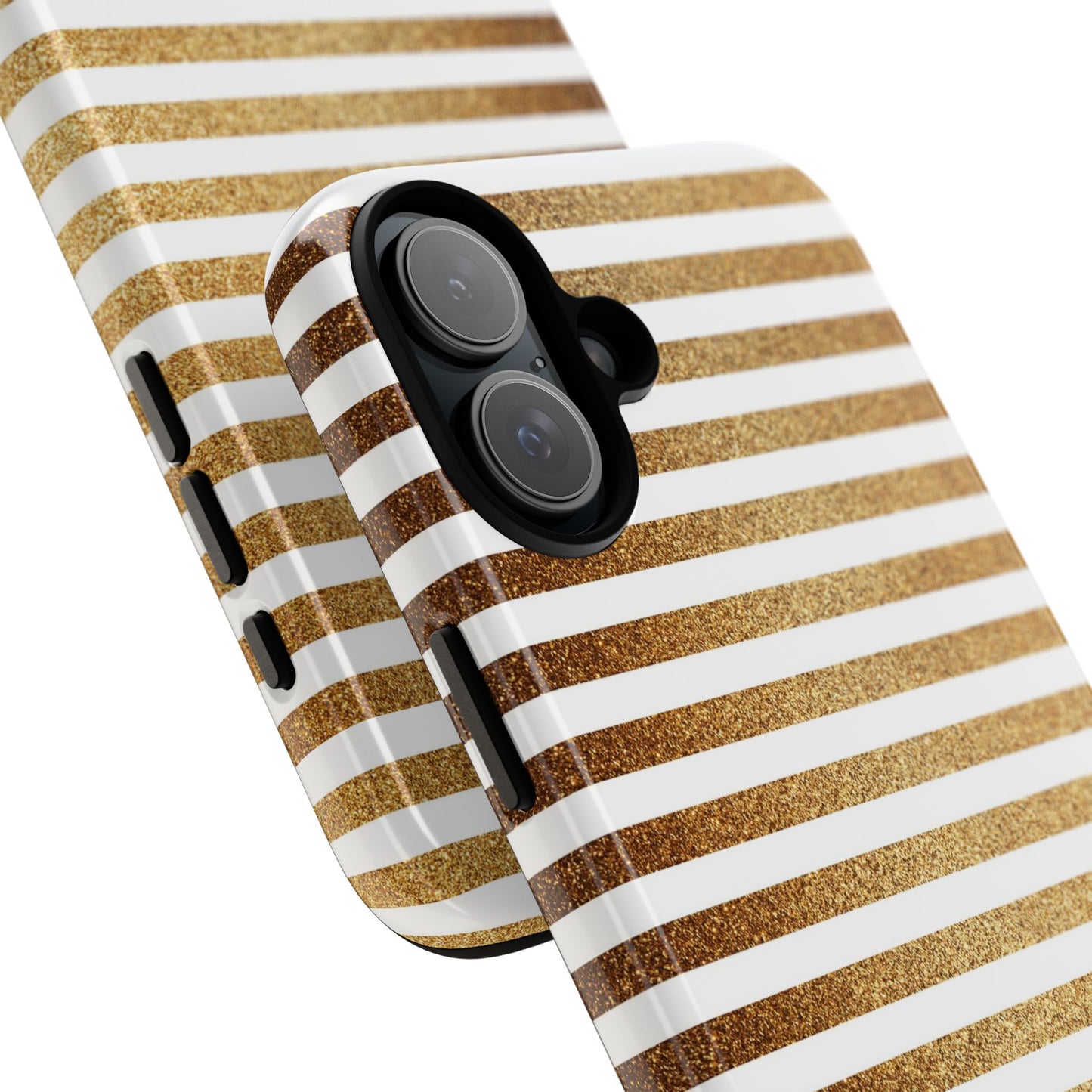 Glamorous Gold Striped Phone Case | Tough Cases, Stylish Phone Cover, Chic Accessories, Gift for Her, Fashionable Tech