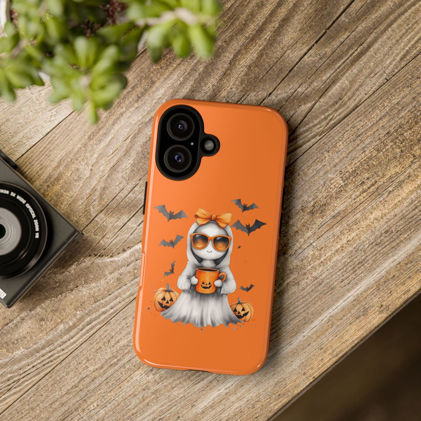 Halloween Ghost Phone Case, Cute Cat Ghost Case, Autumn Phone Cover, Spooky Season Gift, Trick or Treat Case