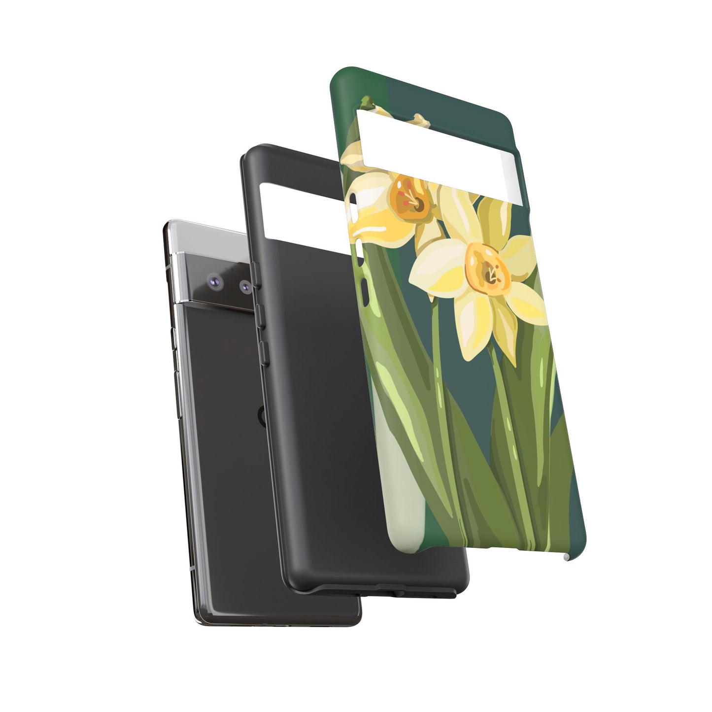 Floral Phone Case - Yellow Daffodil Design, Tough Phone Cover, Spring Decor, Floral Gift, Nature-Inspired Accessories