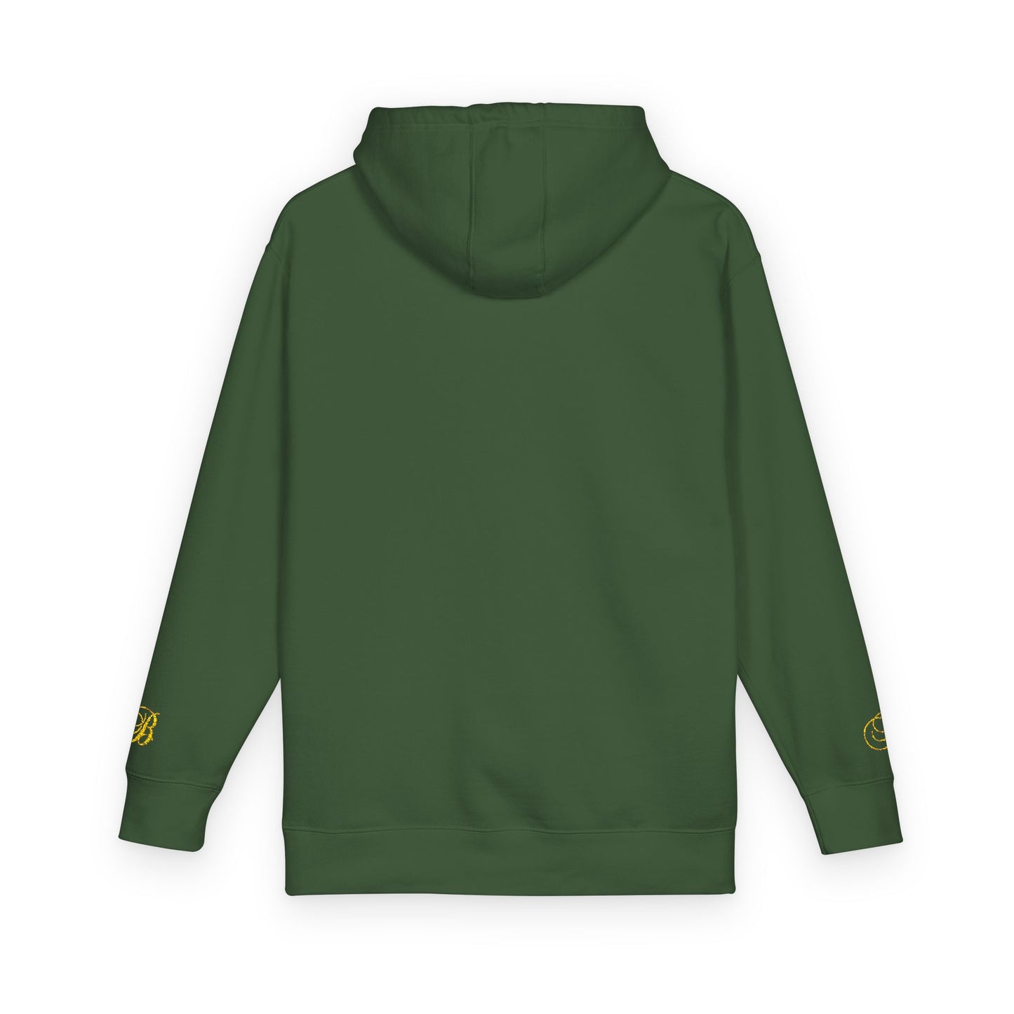 Coral Gold Floral Initial Hoodie — Monogram 'B' Casual Pullover