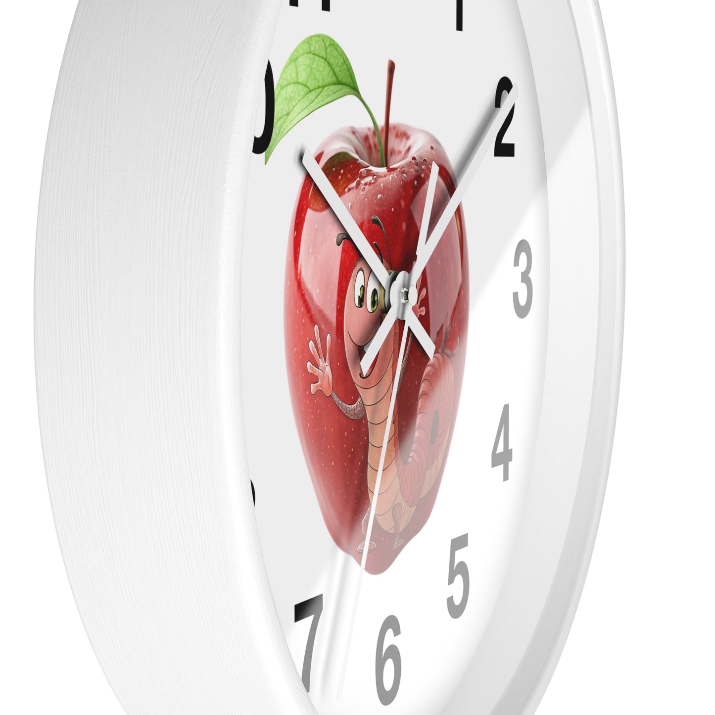 Whimsical Apple Wall Clock, Fun Kids Decor, Nursery Wall Accent, Tick Tock, Gift for Children, Playful Home Decor, Educational Timer