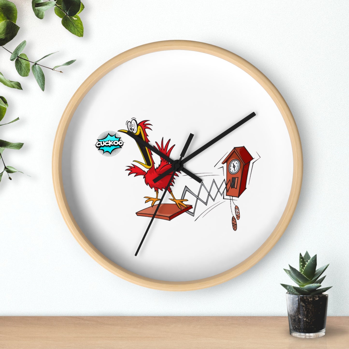 Quirky Rooster Cuckoo Wall Clock, Fun Home Decor