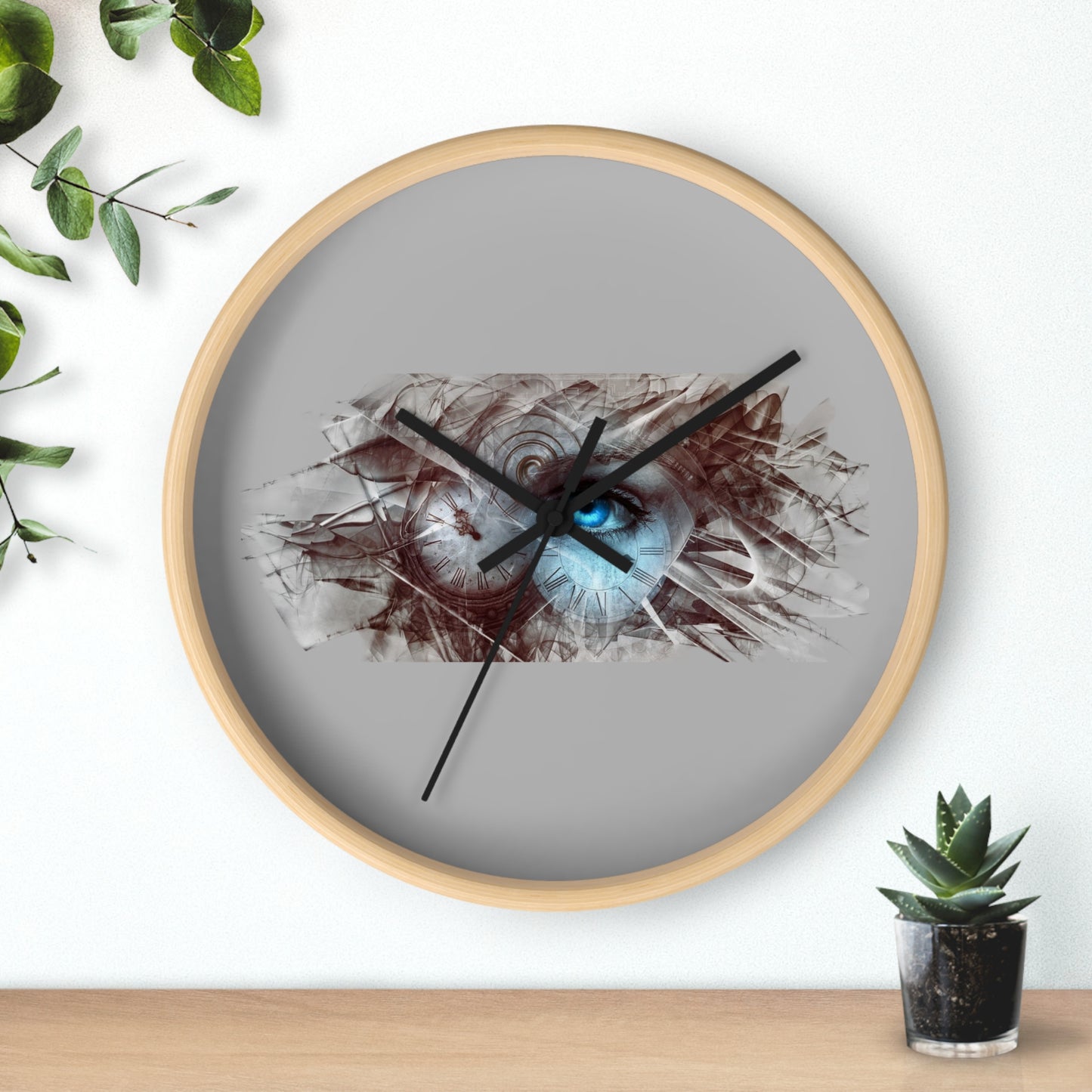 Rustic Eye Art Wall Clock, Unique Home Decor, Gift for Art Lovers