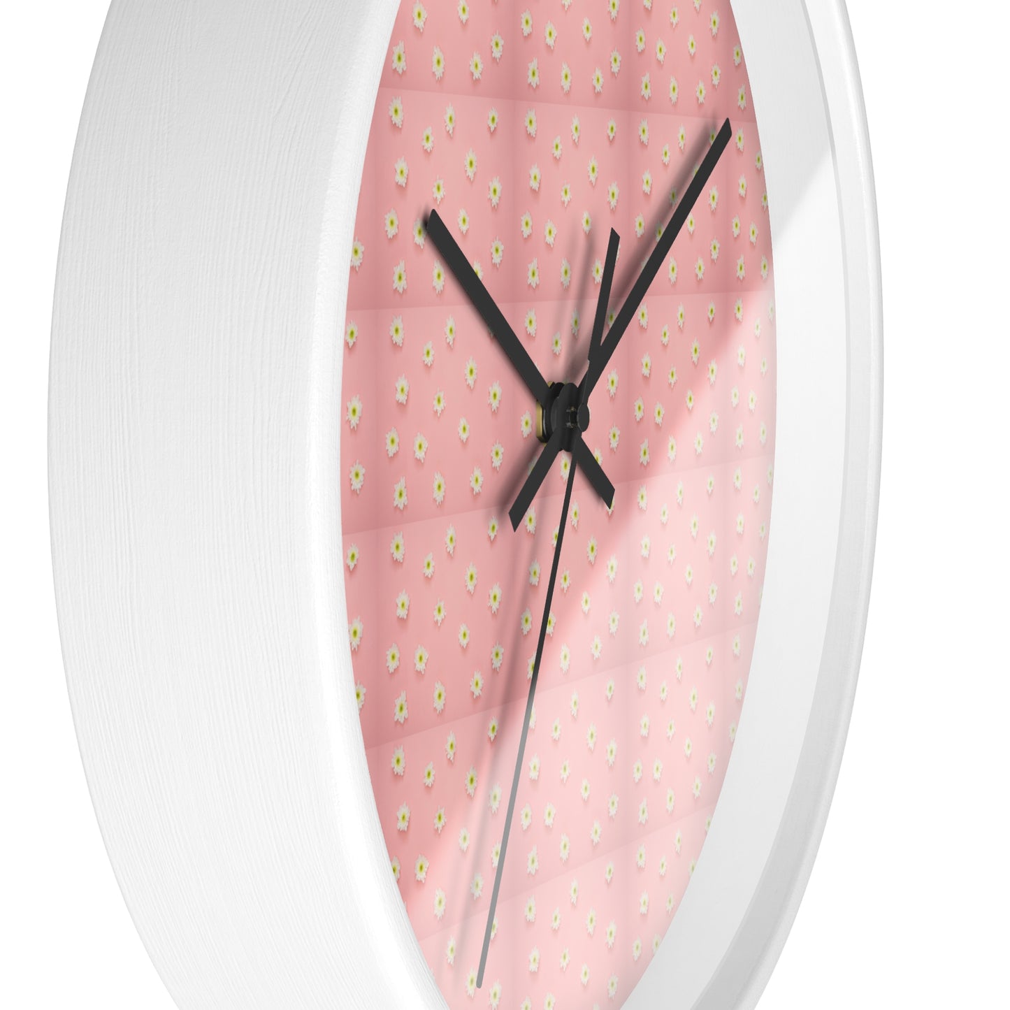 Charming Floral Wall Clock Pink Decor, Home Accessories, Gift for Her