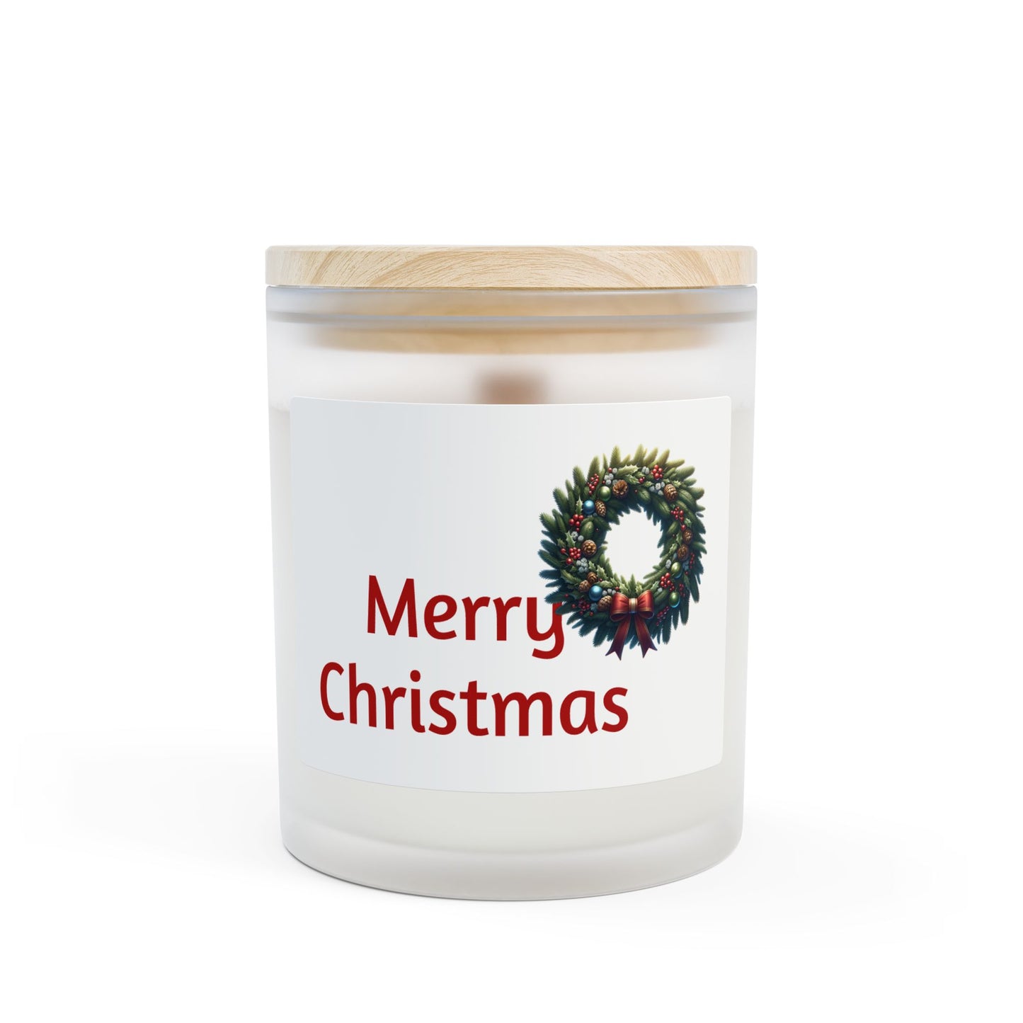 Merry Christmas Frosted Glass Candle - Holiday Home Decor, Cozy Gift, Seasonal Aromatherapy, Festive Candlelight