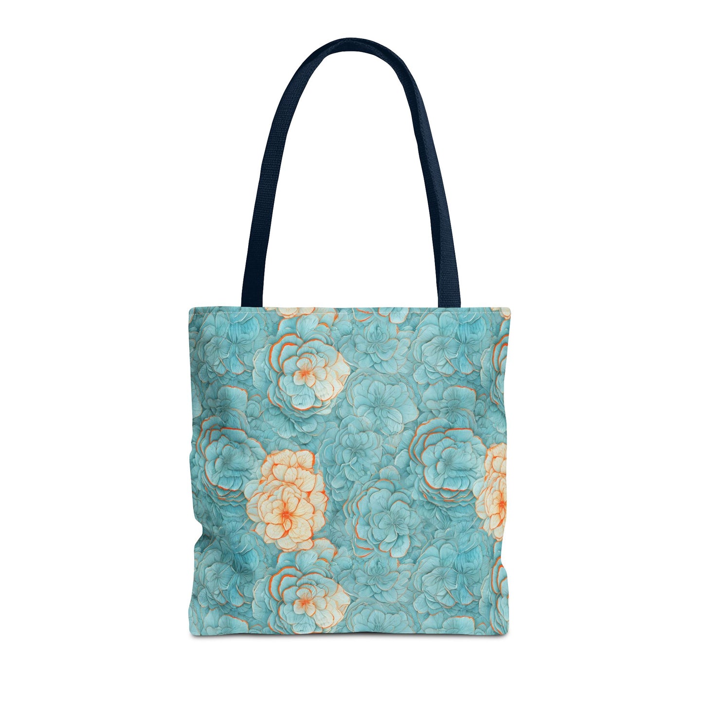 Floral Watercolor Tote Bag — Teal Succulent Pattern
