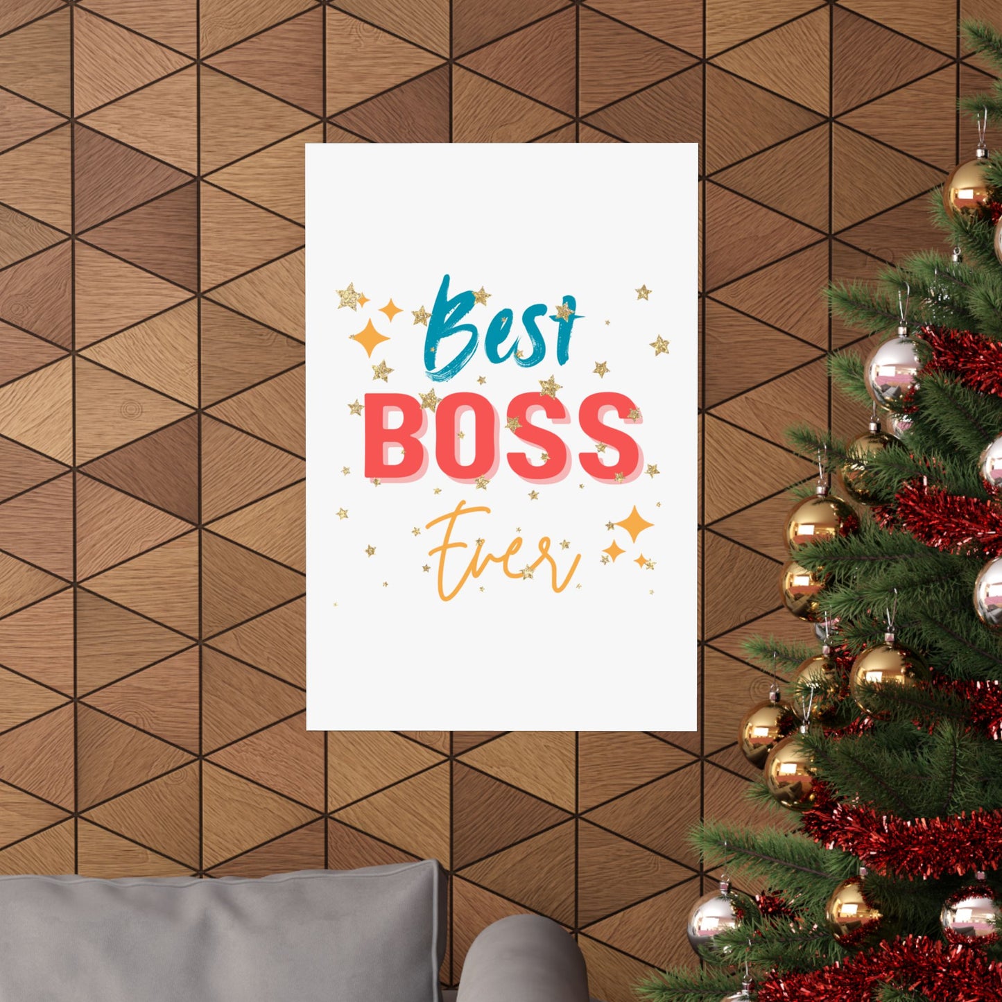 Best Boss Ever Vertical Poster, Inspirational Office Decor,  Motivational Art