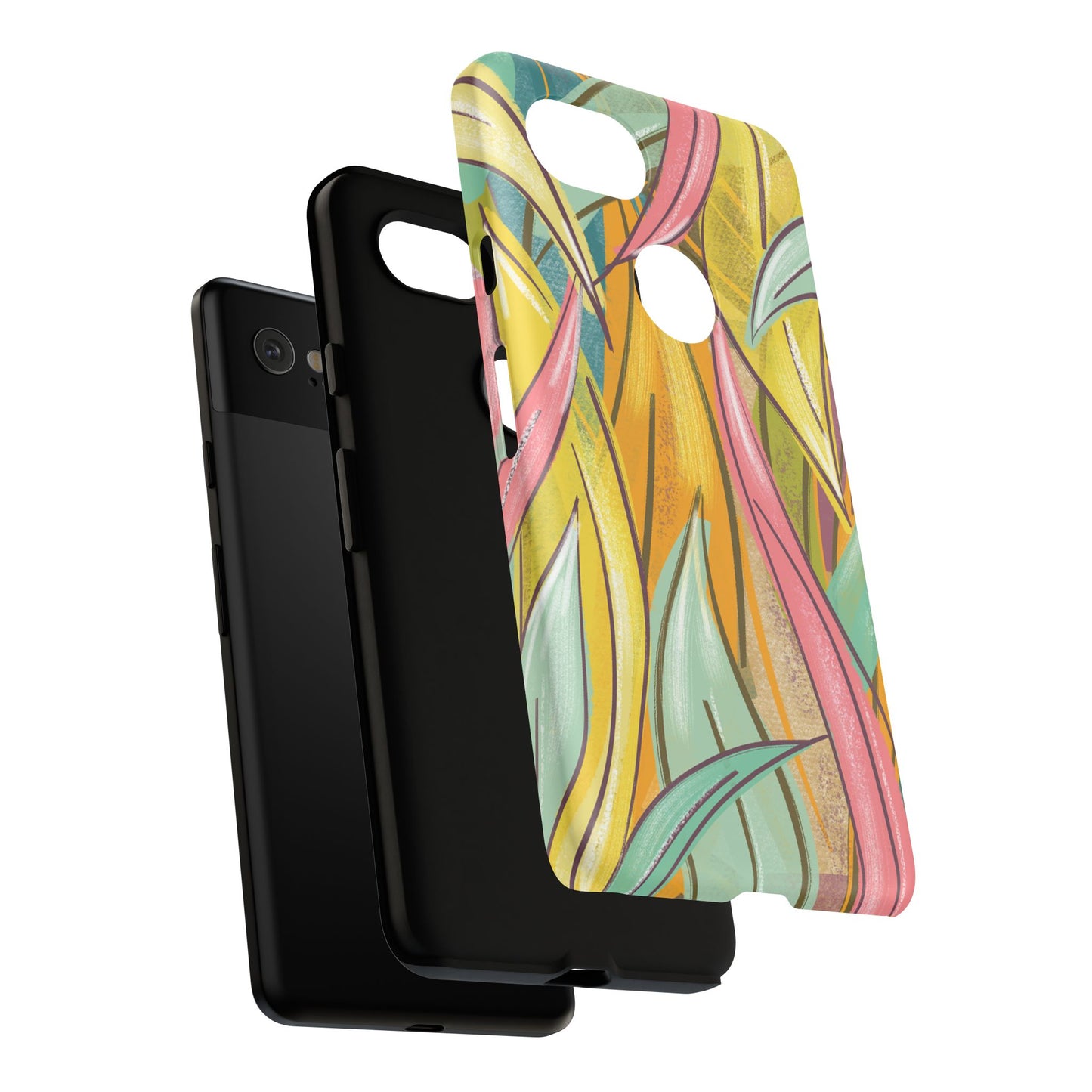 Vibrant Phone Case with Colorful Leaf Design, Tough Cases for Nature Lovers, Eco-Friendly Gift, Summer Vibes, Floral Phone Cover