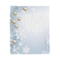 Holiday Snowflake Velveteen Plush Blanket — Gold Ornament Winter Throw