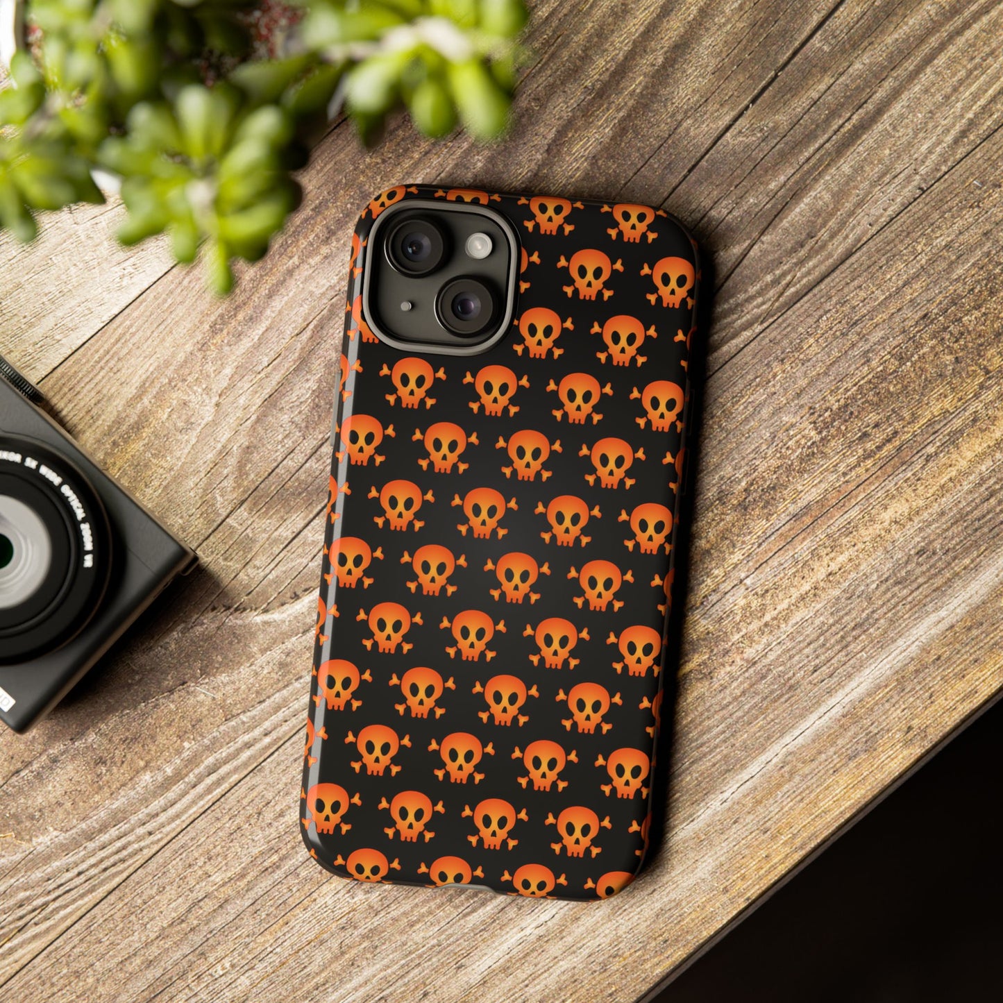 Halloween Skull Phone Case, Spooky Mobile Cover, Trick or Treat Accessory, Goth Gift, Skull Pattern Design