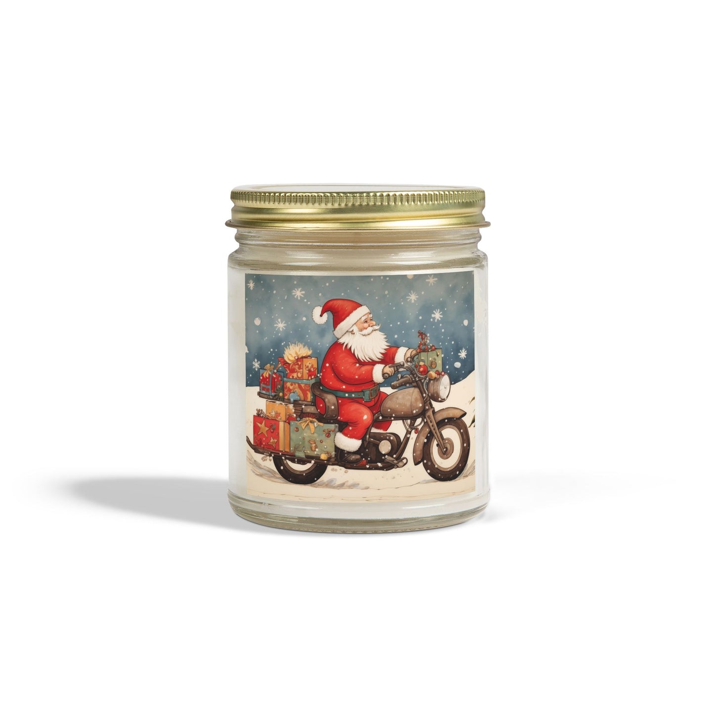 Festive Scented Candles | Santa on Motorcycle | Holiday Decor, Gift, Aromatherapy, Home Fragrance, Christmas Decoration