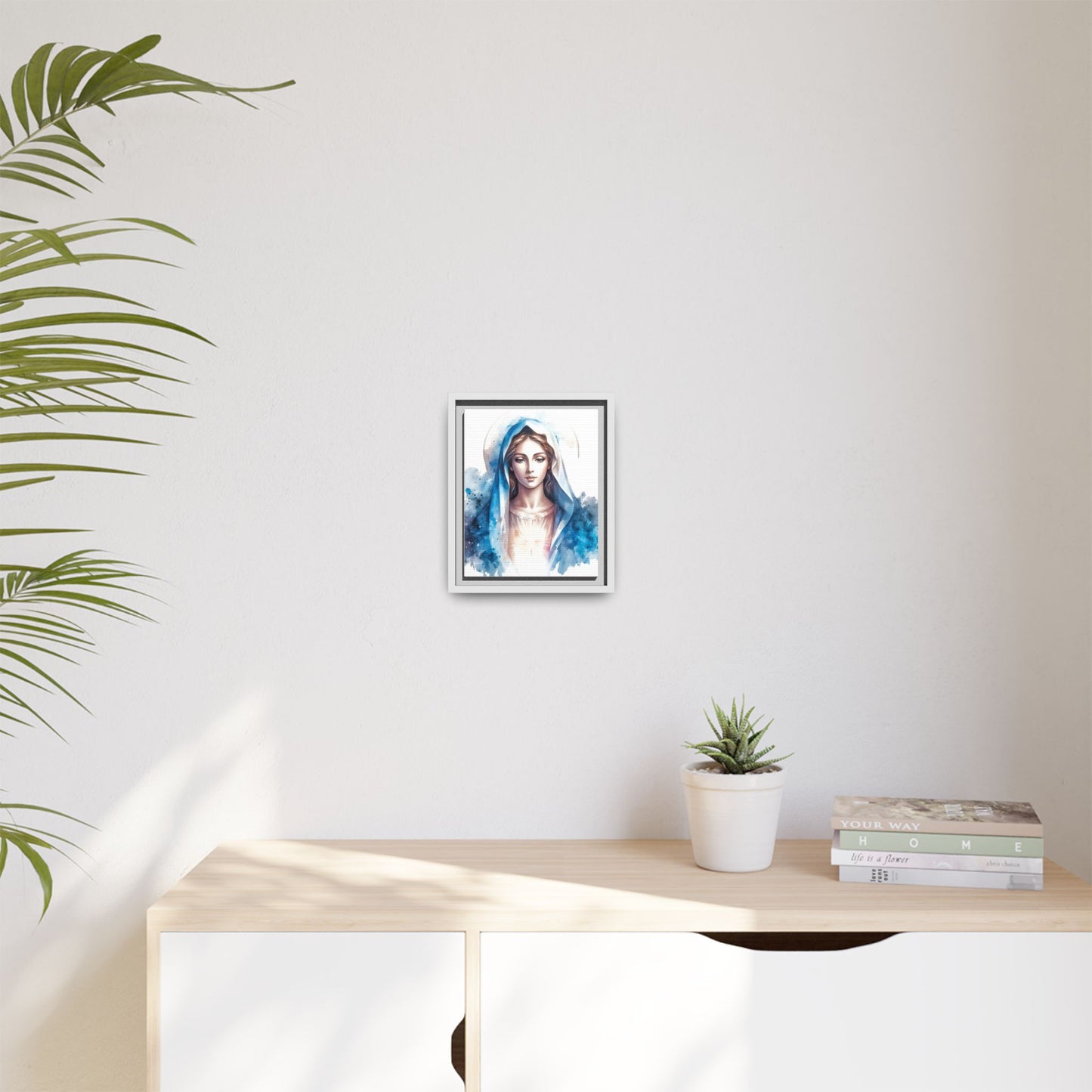 Framed Canvas Art Print, Spiritual Decor, Religious Artwork, Wall Decor, Gift for Faith, Elegant Home Decoration