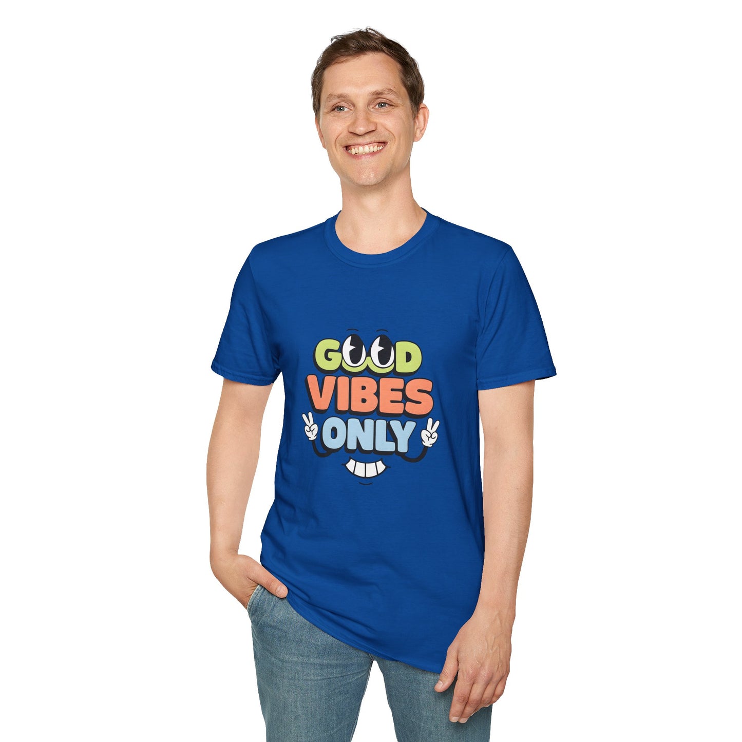 Good Vibes Only T-Shirt — Retro Smiley Graphic Tee