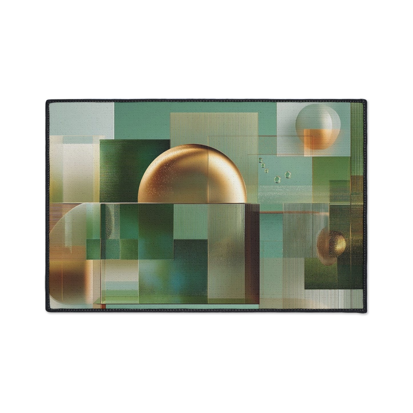 Geometric Gold Sphere Heavy-Duty Floor Mat