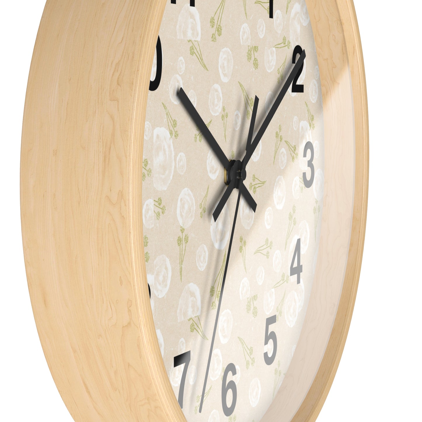 Chic Floral Wall Clock, Home Decor, Modern Design, Gift for Her, Wall Art, Boho Style, Timepiece
