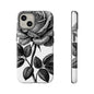 Elegant Floral Phone Case - Tough Cases, Black Rose Design, Floral Phone Cover, Stylish Phone Accessory, Gift for Her, Mother's Day