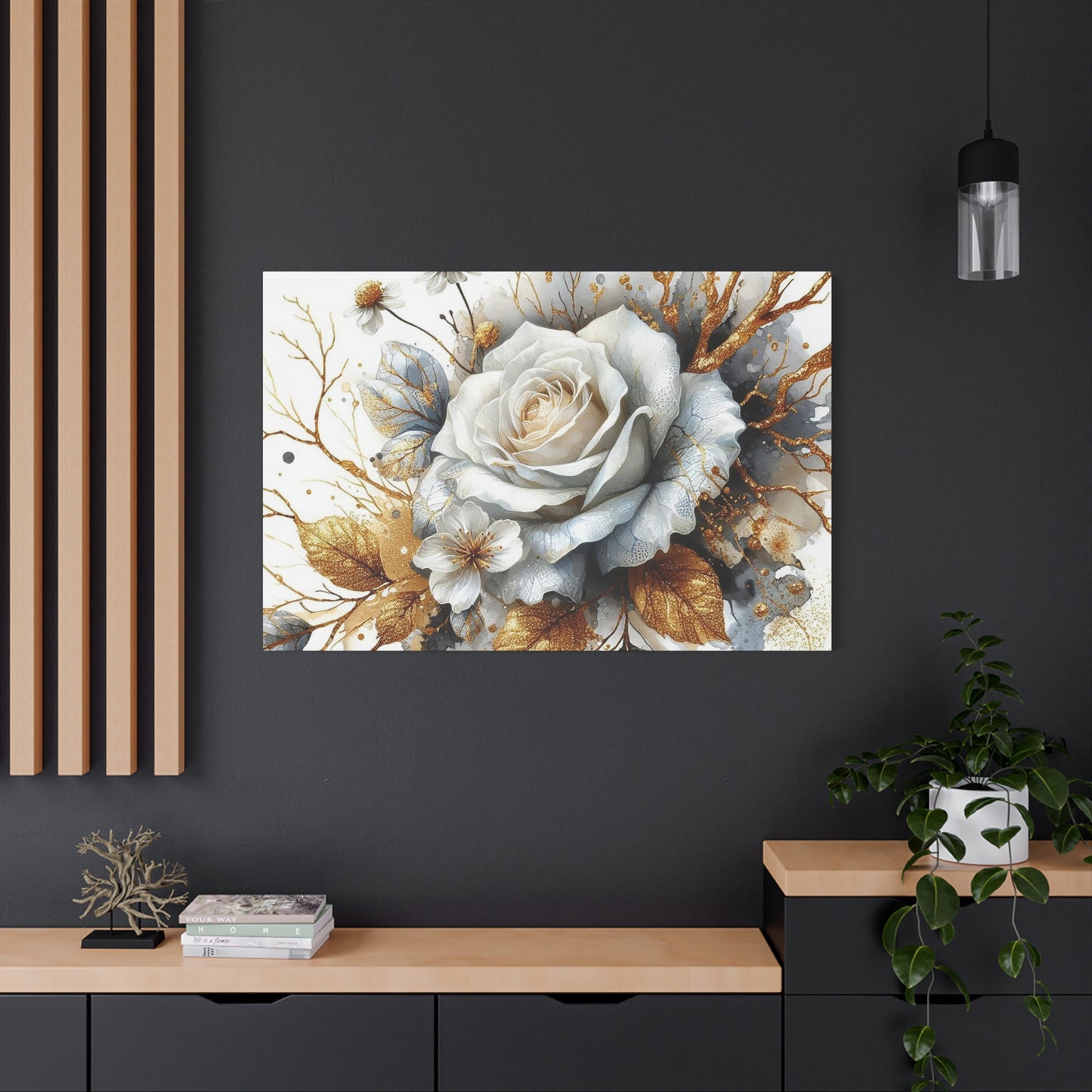 Matte Canvas, Stretched, 1.25" - Gold and Black