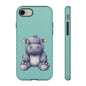 Cute Hippo Phone Case, Tough Phone Cover, Fun Animal Case, Gift for Kids, Cute Decor, Birthday Present