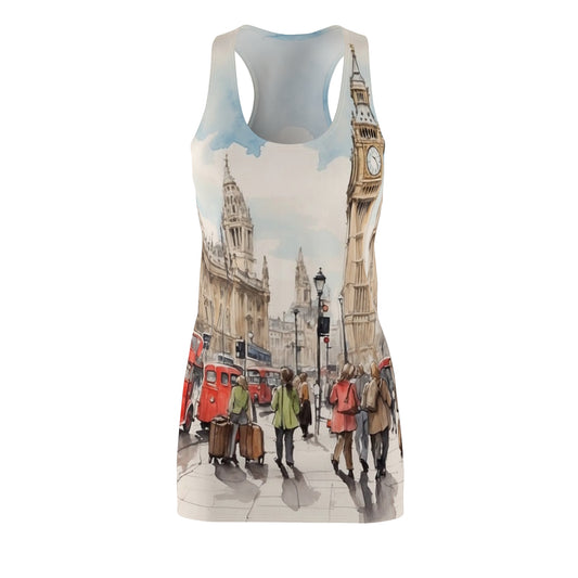London-Inspired Women's Racerback Dress, Summer Dress, Vacation Outfit, Travel Apparel, Unique Gift Idea