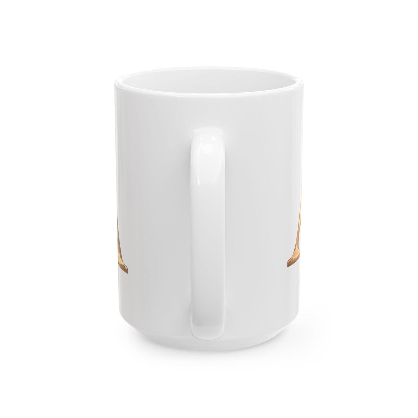 Elegant Golden Letter A Ceramic Mug | Personalized Coffee Cup Letter A