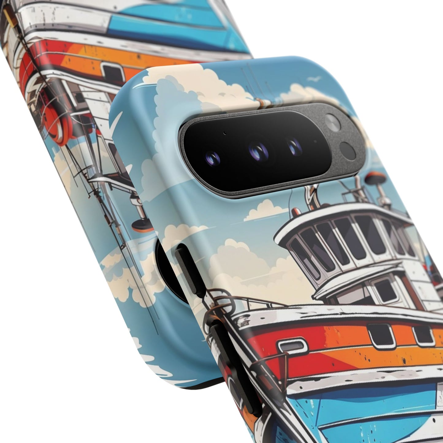 Colorful Fishing Boat Phone Case | Nautical Gift, Marine Design, Coastal Aesthetic, Summer Vibes, Sea Lover's Accessory