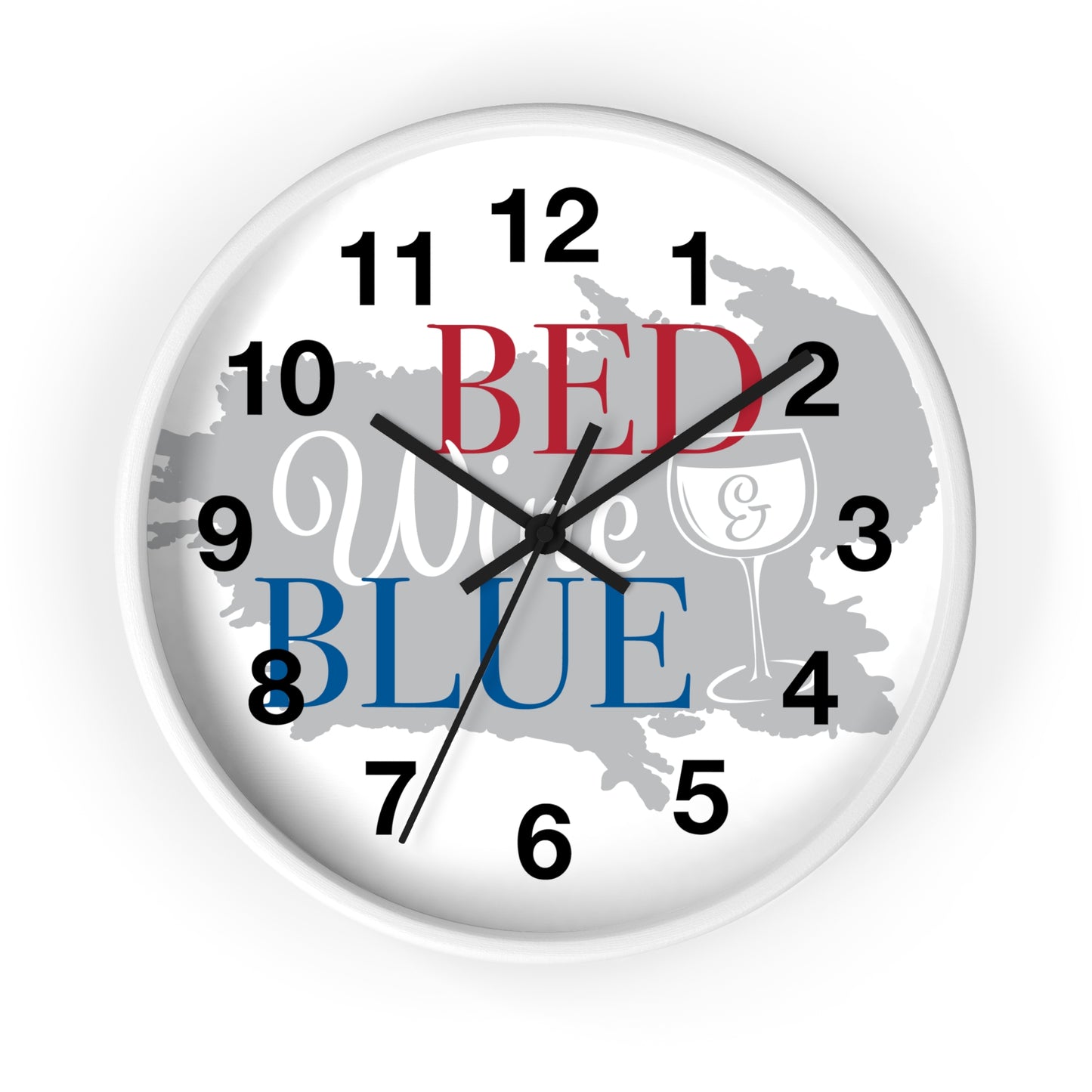 Patriotic Wall Clock - "Bed, White, and Blue" - Home Decor, Gift for Hosts, Independence Day, Americana Style, Wall Art, Kitchen Clock