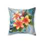 Tropical Floral Throw Pillow - Perfect for Home Decor, Summer Vibes