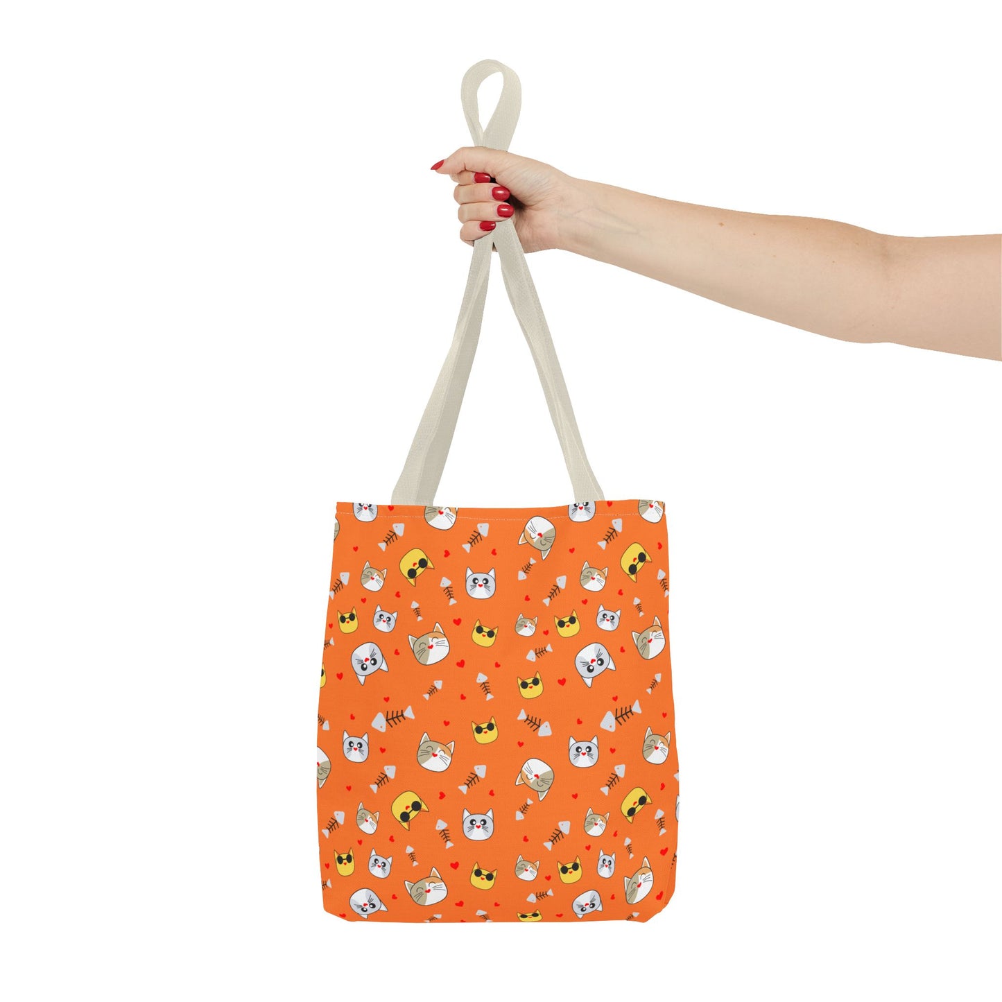 Cute Cat Pattern Tote Bag, Fun Shopping Bag, Gift for Cat Lovers, Halloween Decor, Reusable Everyday Tote