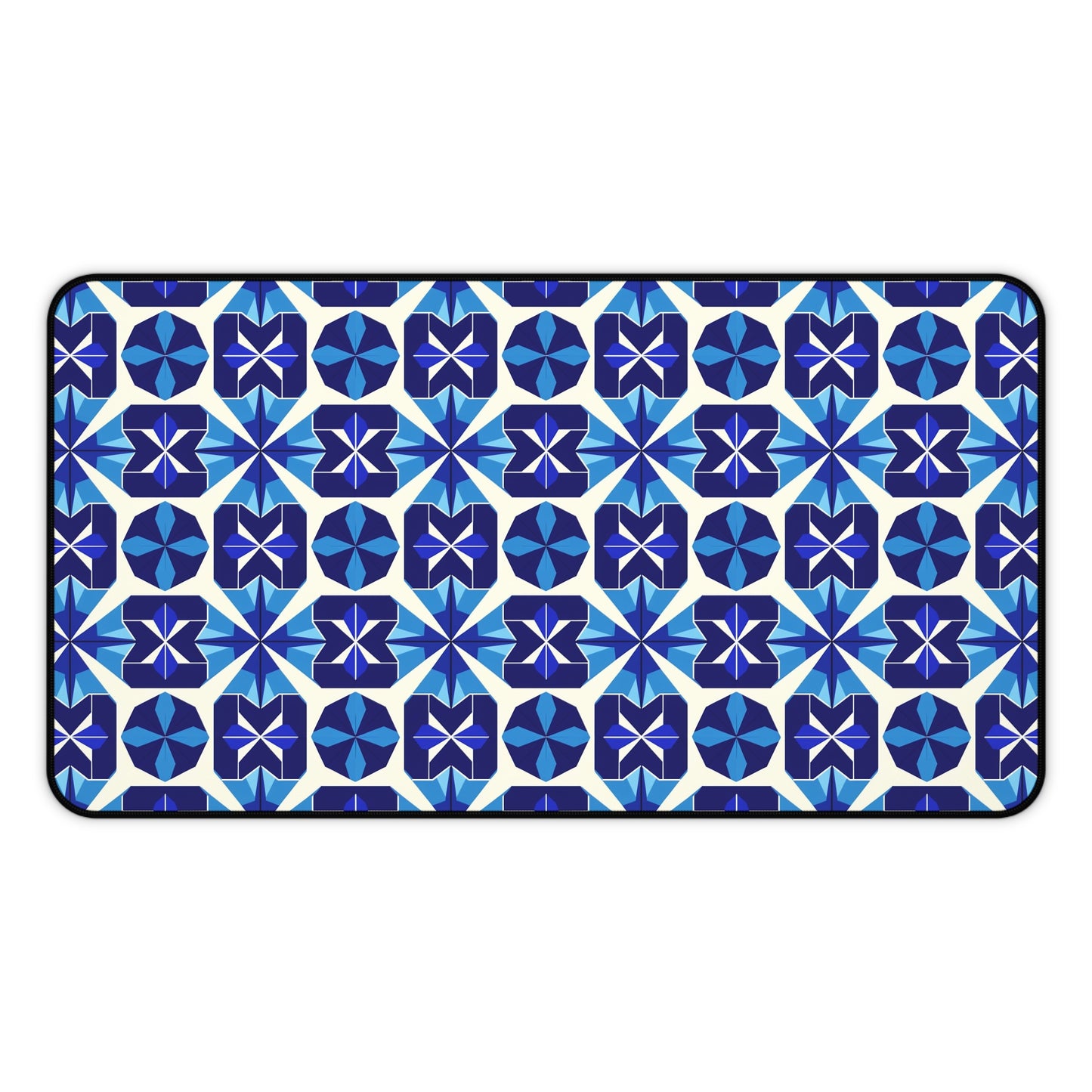 Blue Geometric Desk Mat for Stylish Workspaces