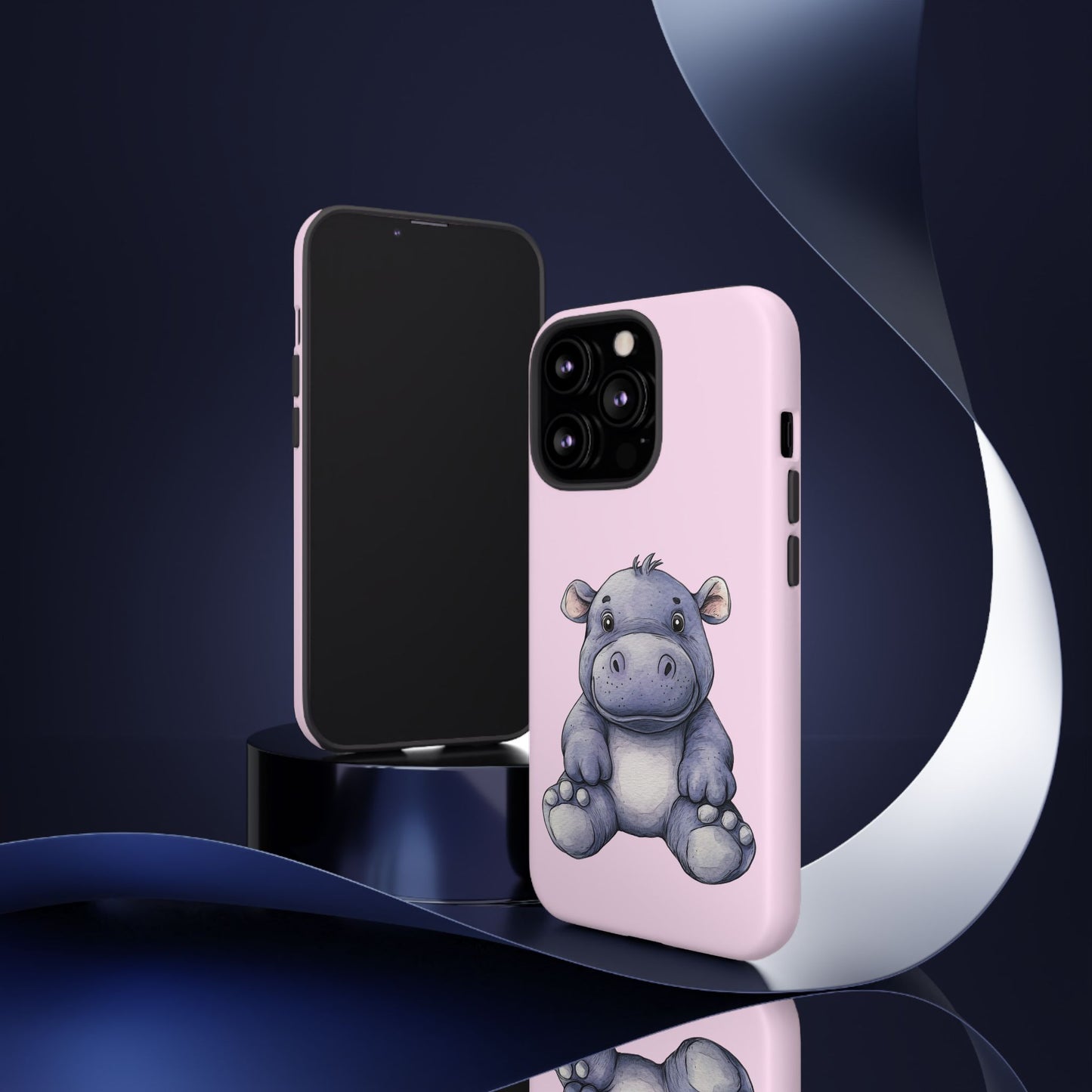 Cute Hippo Phone Case - Tough Cases, Animal Phone Cover, Kawaii Accessories, Gifts for Kids, Unique Tech Gear
