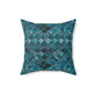 Teal Moroccan Tile Decorative Pillow — Spun Polyester Square Throw Cushion