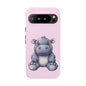 Cute Hippo Phone Case - Tough Cases, Animal Phone Cover, Kawaii Accessories, Gifts for Kids, Unique Tech Gear
