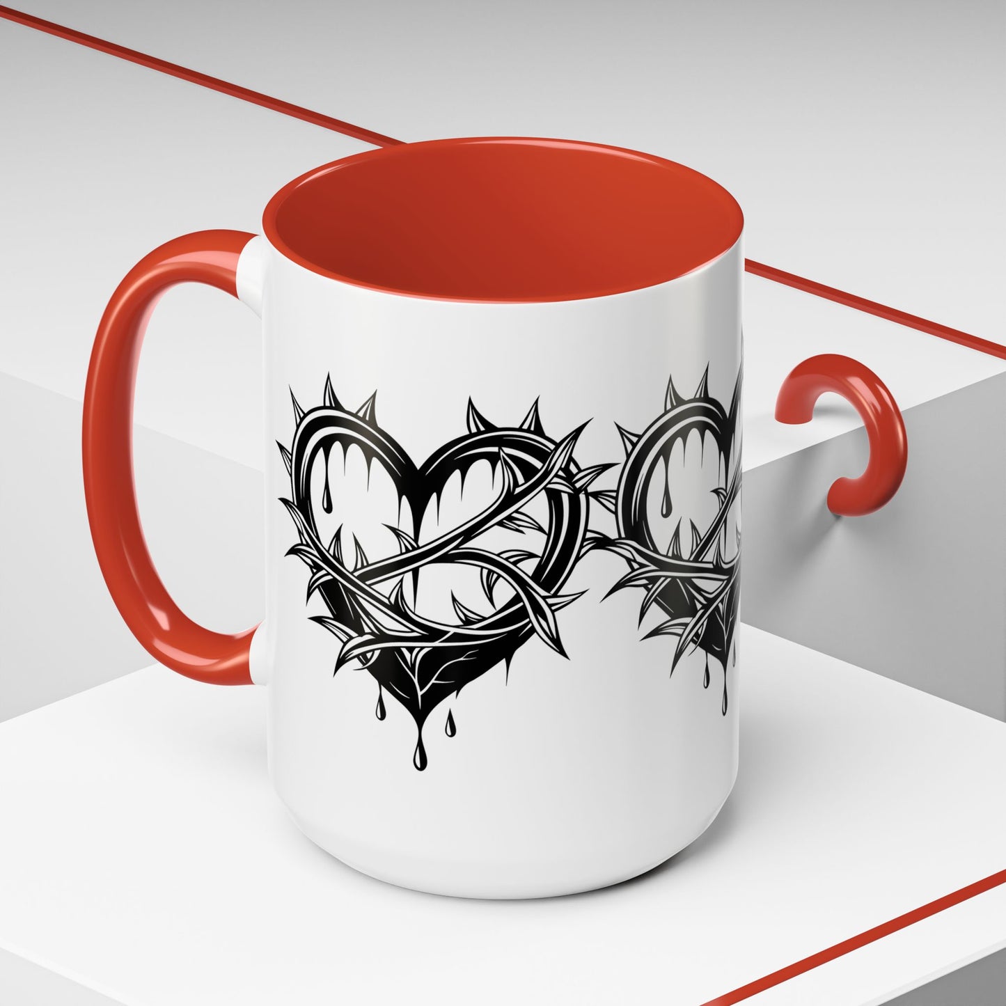 Gothic Heart Mug, Unique Art Coffee Cup for Gifting, Gothic Home Decor, Perfect for Friends, Gothic Style Drinkware