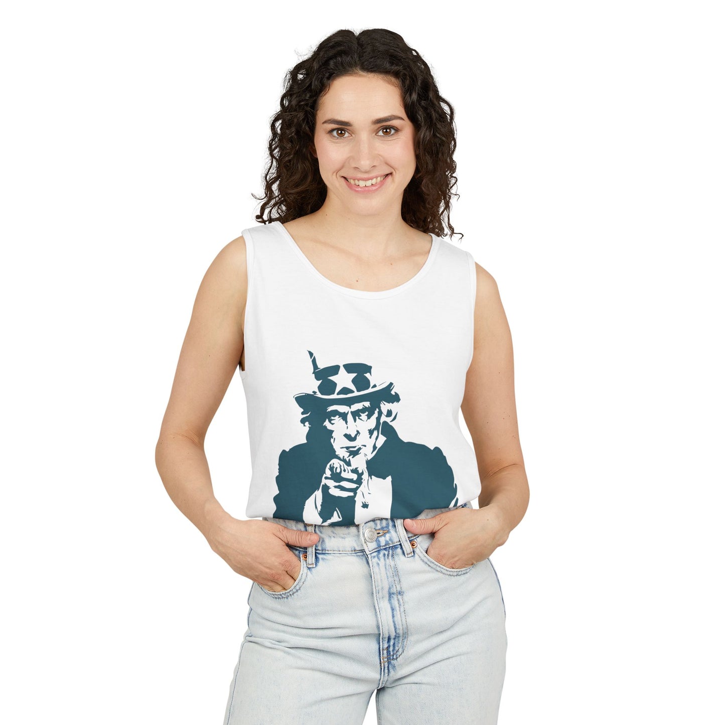 Unisex Garment-Dyed Tank Top with Patriotic Uncle Sam Design | Casual Summer Wear, Holiday BBQ, Independence Day, Gift Idea, Men's and [...]